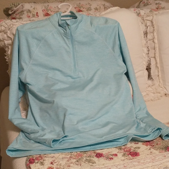Jockey Aqua Quarter-Zip Pullover, Size L - Picture 1 of 4